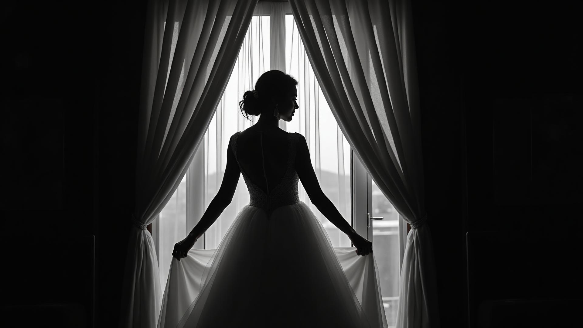 Elegant bride silhouette